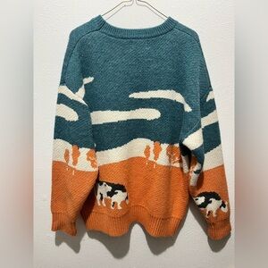 Aelfric Eden Cow In A Pasture Knitted Sweater Unisex Size Medium